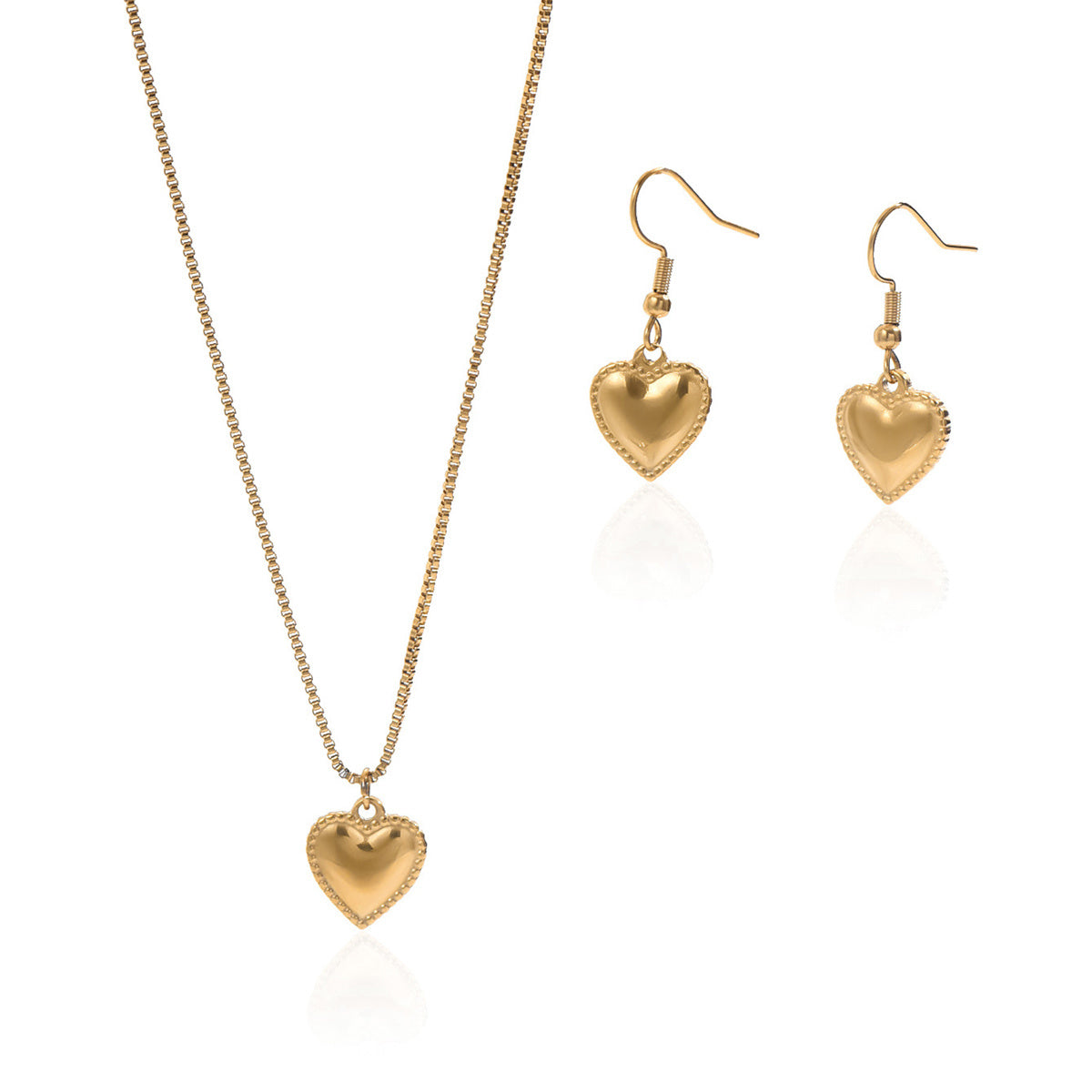 Lxalry 18K Gold Plated Heart Jewelry Set