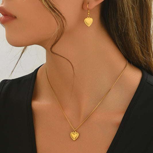 Lxalry 18K Gold Plated Heart Jewelry Set
