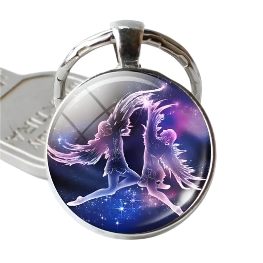 Keychain with angel design on a white background