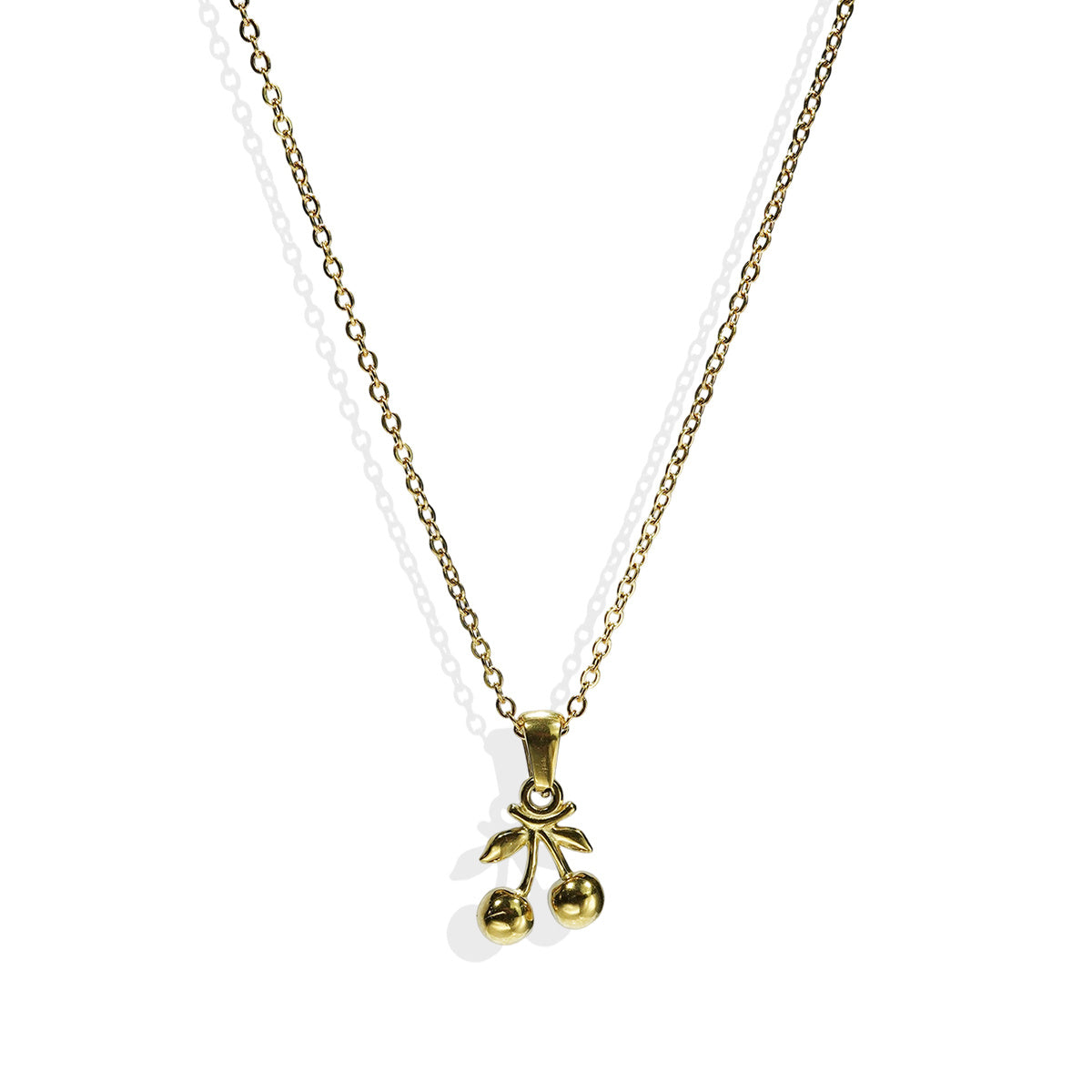 Lxalry 18K Gold Plated Cherry Mirror Jewelry Set