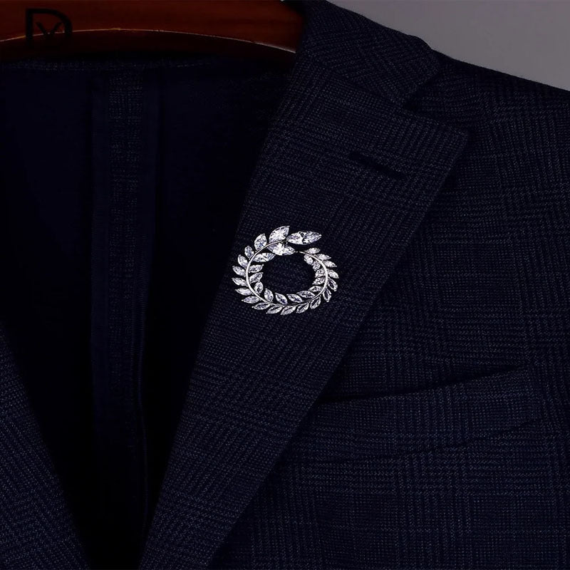 Elegant Wheat Ear Brooch – Crystal Suit Pin for Women & Men